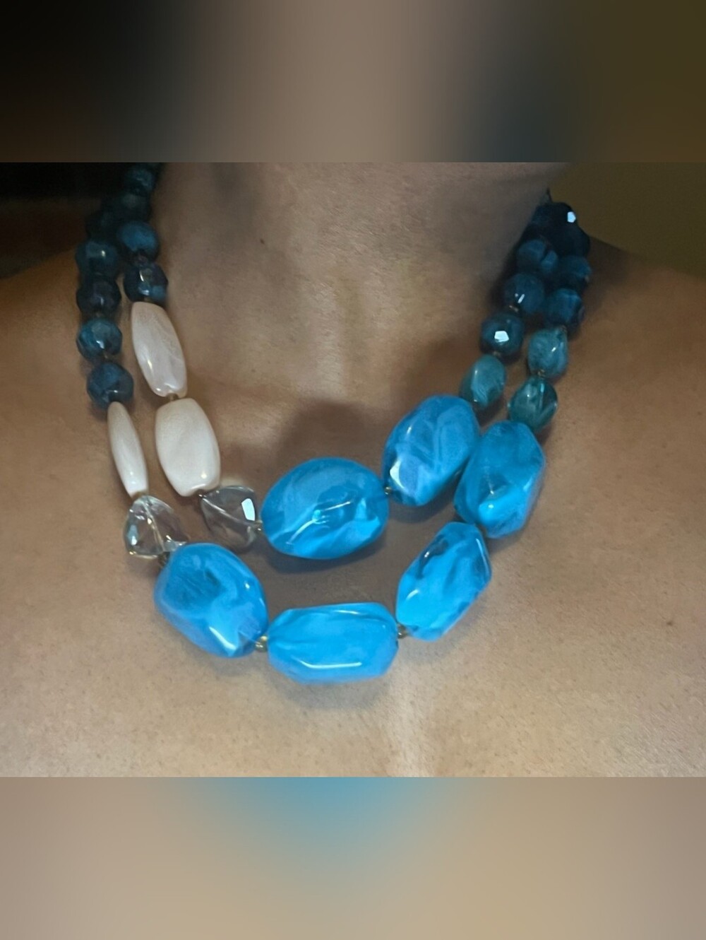 Torquouse & Tan Chunky Statement Necklace